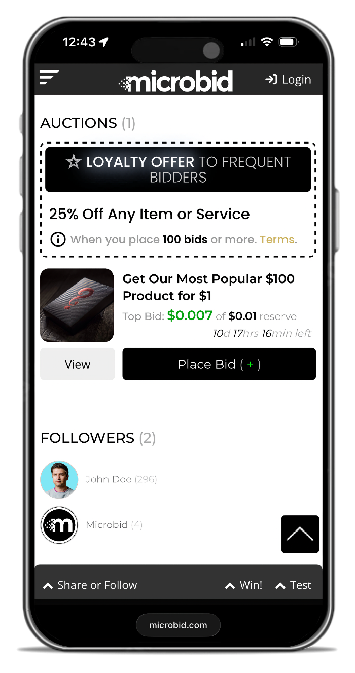 Microbid Consolation Winners